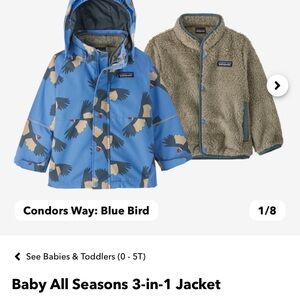 Patagonia Baby All Seasons 3-in-1 Jacket - Blue Bird